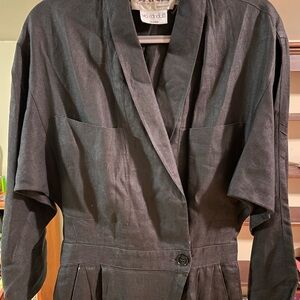 Black Linen Vintage French Jumpsuit (80’s)